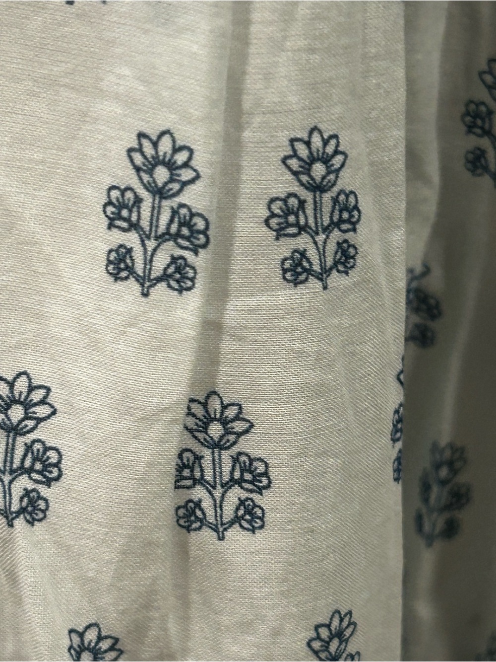 eShakti Cotton Dress NWOT blue Indian floral block print maxi voile-lined 16w - Picture 9 of 16